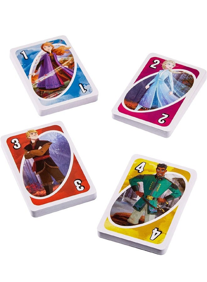 Stud UNO Disney Frozen II Card Game with 112 Cards  Instructions for Players Ages 7 Years  Older, Gift for Kid, Family and Adult Game Night - Image 2